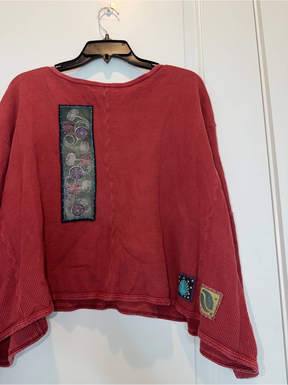 Blue Fish Rust Red Waffle-Knit Scoop Neck Top - Picture 12 of 12